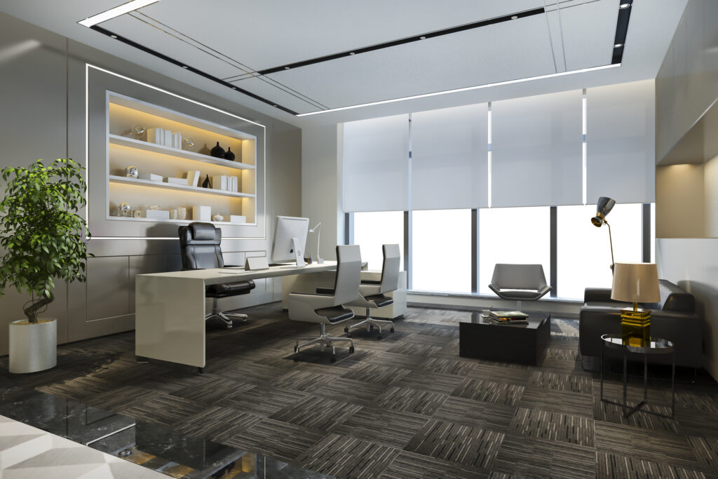 3d rendering luxury business meeting and working room in executi